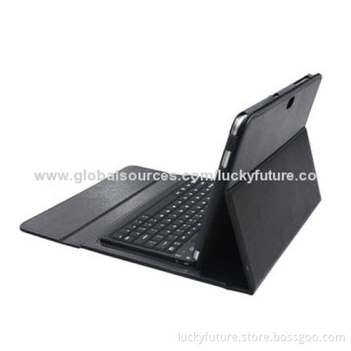 76 Keys Bluetooth V3.0 Silicone Keyboards with Leather Case for Samsung P5100/P5110-Black